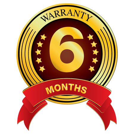 Warranty for Six Month isolated on white background. Warranty for Months.のイラスト素材
