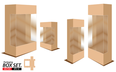 Packaging Box Design. Box set isolated on white background.のイラスト素材