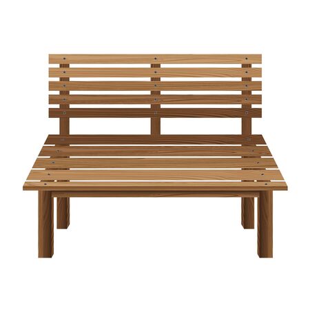 Wooden chairs on a white background. Wooden Bench.のイラスト素材
