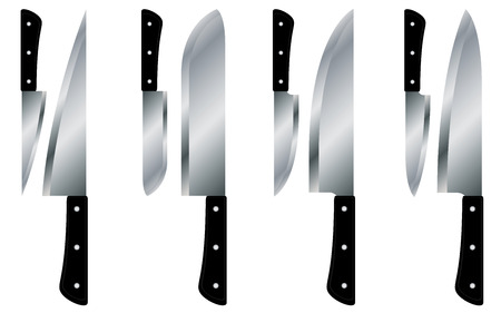 Kitchen knives big set isolated.のイラスト素材