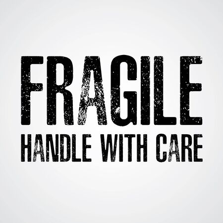 Fragile Black text on White and Grey background.のイラスト素材