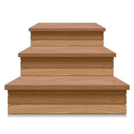 Wooden market stall isolated on white background. Retail Trade Stand.のイラスト素材