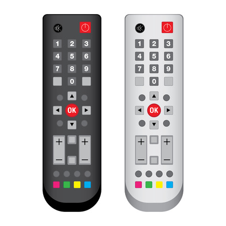 Remote Control Black and White isolated on white background.のイラスト素材