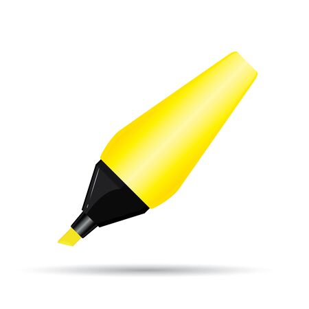 Yellow Highlighter Pen Design On White Background.のイラスト素材