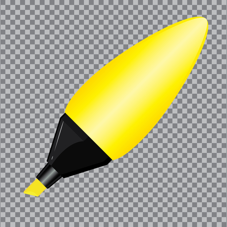 Yellow Highlighter Pen on transparent background.のイラスト素材