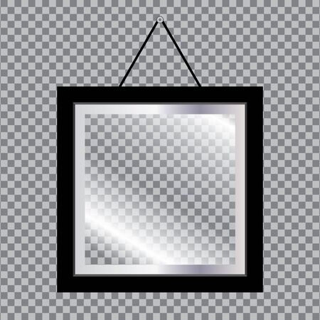 Blank photo frame with glass isolated on transparent background.のイラスト素材