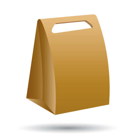 Brown cardboard bag icon.のイラスト素材