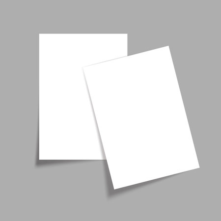 White blank paper sheet with shadow isolated on grey background.のイラスト素材