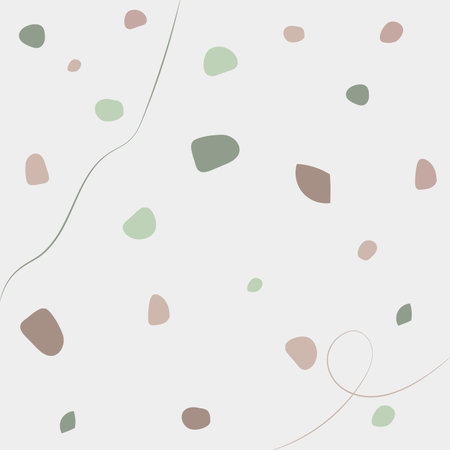 Natural shapes pattern in tiles background. Decorative abstract art.のイラスト素材