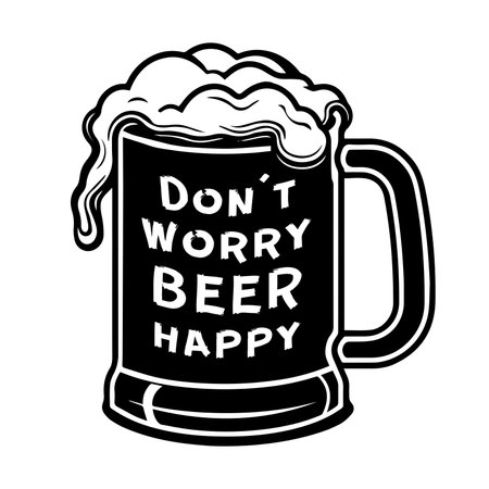 Don't worry beer happyのイラスト素材