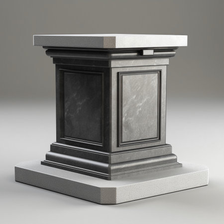 White marble podium for product advertising. Generative AIの素材