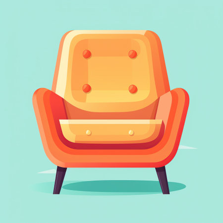Modern armchair, minimalistic illustration in flat styleの素材