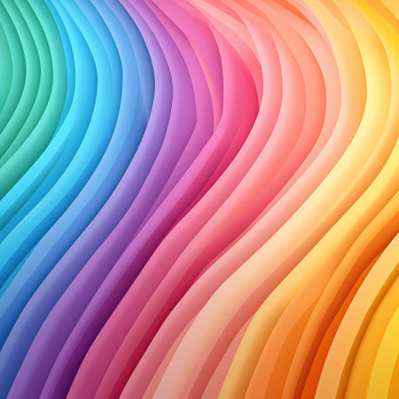 Multicolored gradient background. Abstract lines, waves, liquid effect, plastic, fabric. Banner, poster, wallpaperの素材