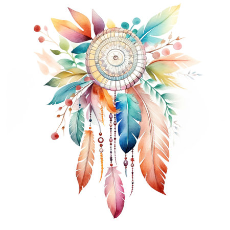 Watercolor rainbow art, colorful illustration, sublimation clipart on white backgroundの素材