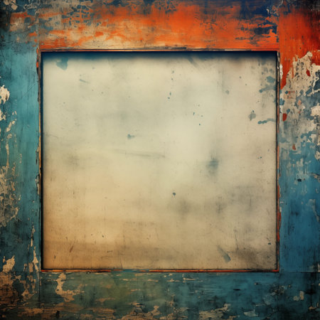 Abstract square frame, old style background, grunge, dirt. Mockup, empty spaceの素材