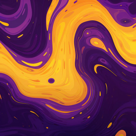 Yellow purple abstract wavy background, digital surface, tech banner, posterの素材
