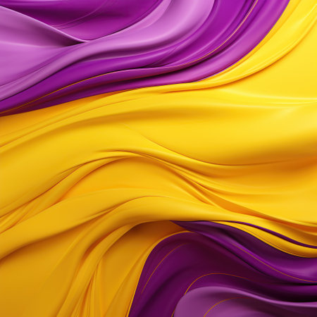 Yellow purple abstract wavy background, digital surface, tech banner, posterの素材