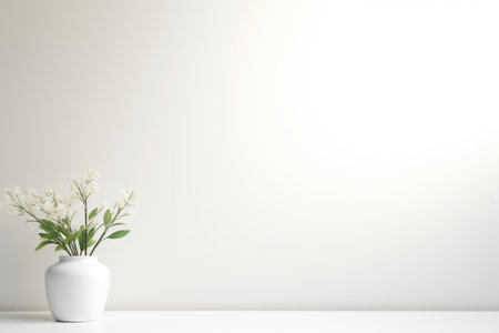 Simple white background, empty space for text and design, surface, stage, podium, mockupの素材