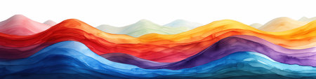 Vivid watercolor rainbow banner background for designの素材