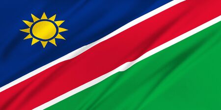Flag of Namibia waving in the windの写真素材
