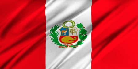 Flag of Peru waving in the windの写真素材