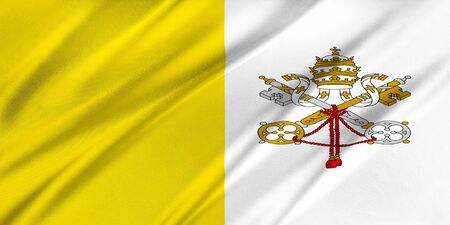Flag of Vatican waving in the windの写真素材