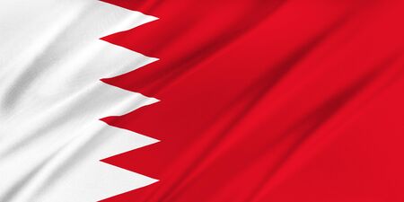 Flag of Bahrain waving in the windの写真素材