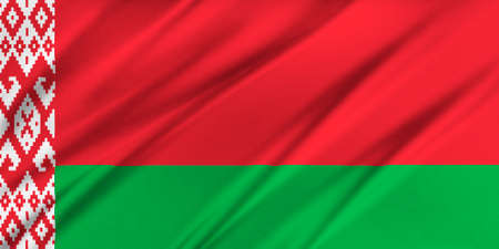 Flag of Belarus waving in the windの写真素材