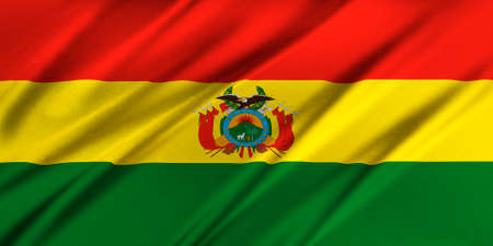 Flag of Bolivia waving in the windの写真素材