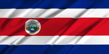 Flag of Costa Rica waving in the windの写真素材