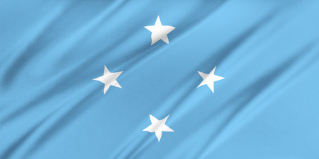 Flag of Federated States of Micronesia  waving in the windの写真素材