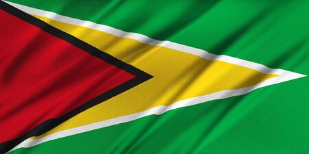 Flag of Guyana  waving in the windの写真素材
