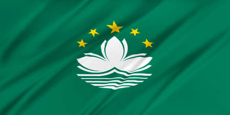 Flag of Macau waving in the windの写真素材