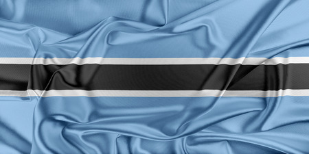Flag of Botswana waving in the windの写真素材
