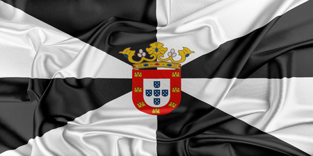 Flag of Ceuta waving in the windの写真素材
