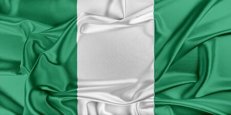 Flag of Nigeria waving in the windの写真素材