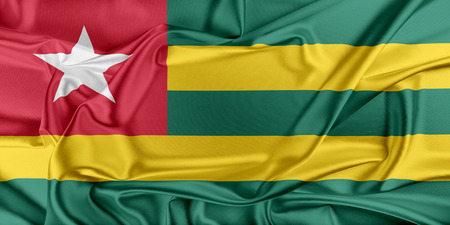 Flag of Togo waving in the windの写真素材