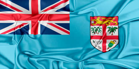 Flag of Fiji waving in the windの写真素材