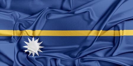 Flag of Nauru waving in the windの写真素材