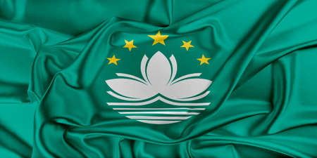 Flag of Macau waving in the windの写真素材