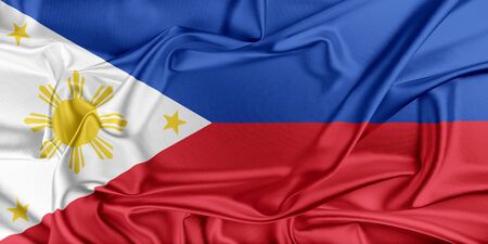 Flag of Philippines waving in the windの写真素材