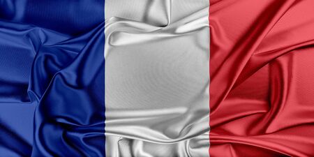 Flag of France waving in the windの写真素材