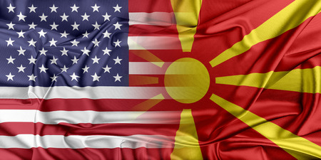 Relations between two countries. USA and Macedonia.の写真素材