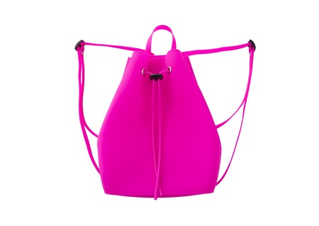 Pink silicone backpack.の写真素材