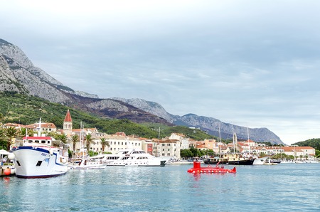 Port in the city of Makarska, Croatia.