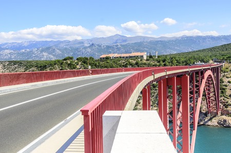 Red Bridge Maslenica, Croatia.の写真素材