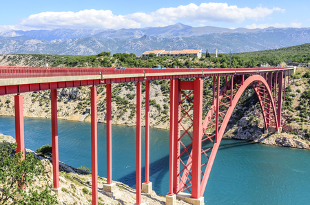 Red Bridge Maslenica, Croatia.の写真素材