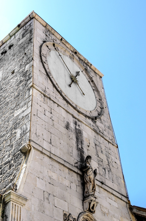 Clock on the ancient tower.の写真素材