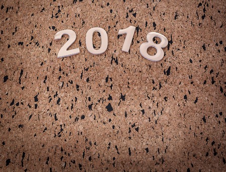 Figures 2018 on a neutral background. Place to place your text.の写真素材