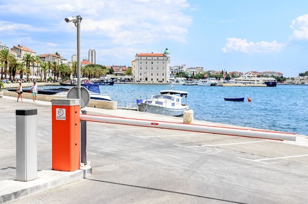 SPLIT, CROATIA - 13 JULY, 2017: Entrance to a paid parking in Split, Croatia.